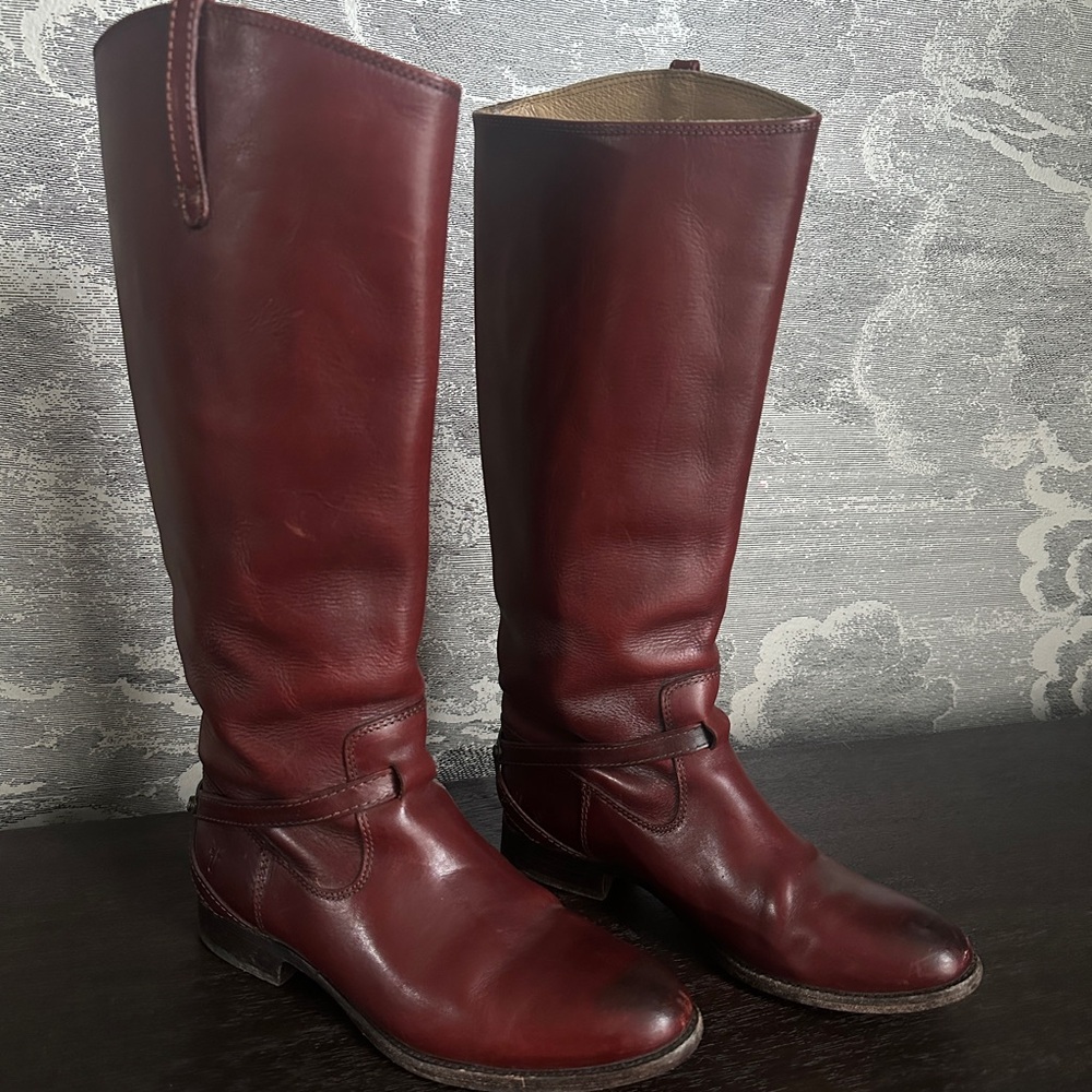 Frye Burgandy Leather Riding Boots sz 7